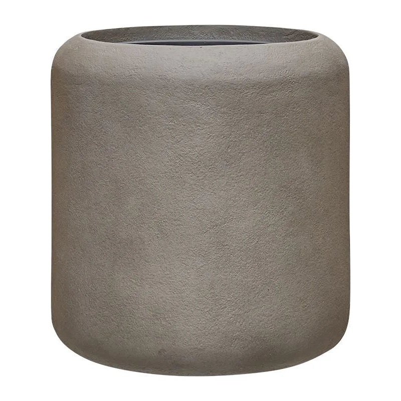 Baq Nucast Plant Pot 40cm Height 27cm Dia Cylinder Elephant Grey (with liner)