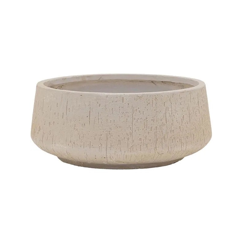 Baq Raindrop Plant Pot 19cm Height 37cm Dia Bowl Beige