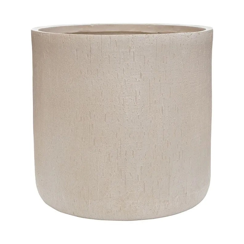 Baq Raindrop Plant Pot 49cm Height 46cm Dia Cylinder Beige