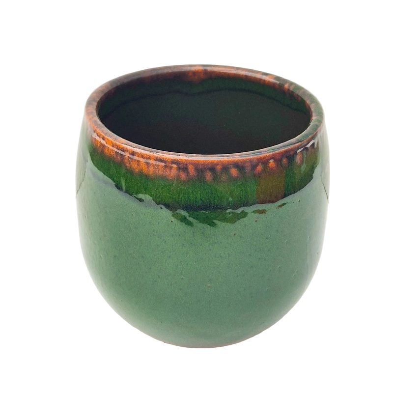 Green Glaze Bowl 13cm Indoor Plant Pot