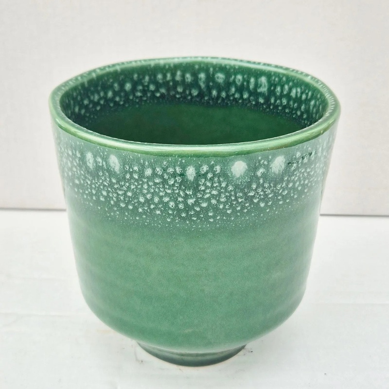 Green Reactive Glaze Indoor 13cm Plant Pot