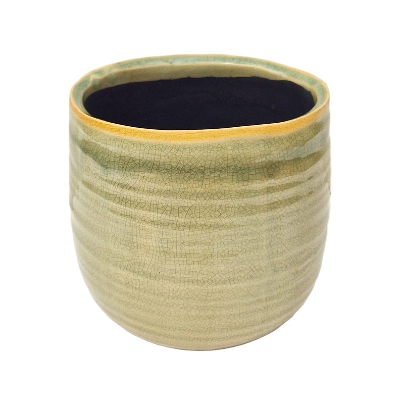 Mint Green Crackle Glaze Bowl 13cm Indoor Plant Pot