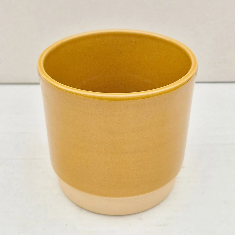 Mustard Glazed 10cm Plant Pot