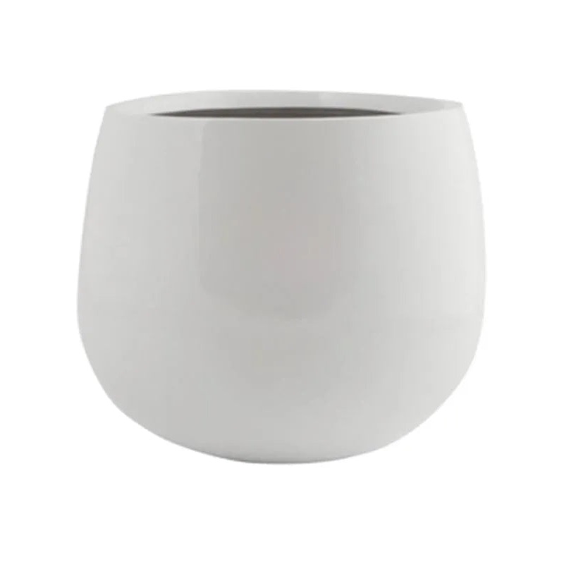 Fiberstone Plant Pot 22cm Height 18cm Dia Kevan M Glossy White