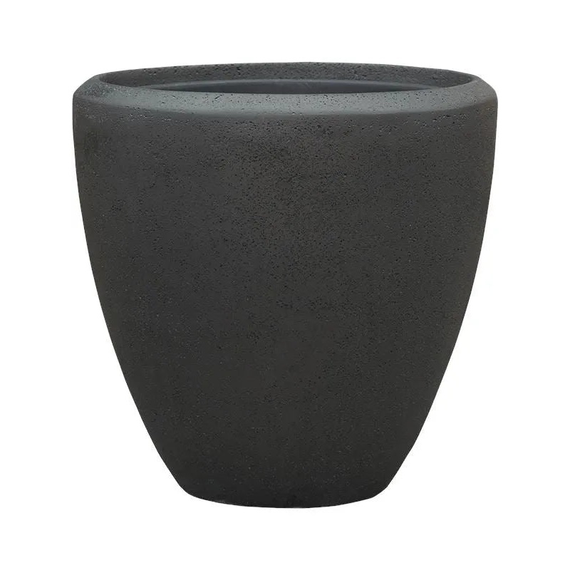 Baq Polystone Plain Plant Pot 40cm Height 30cm Dia Couple Smoke (with liner)