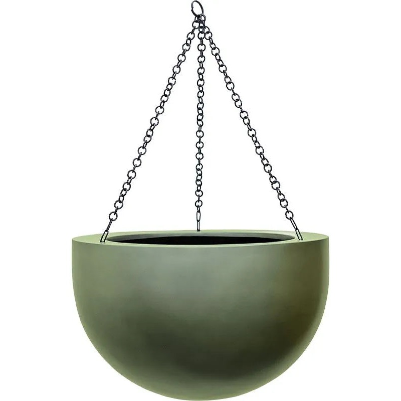 Baq Gradient Plant Pot 24cm Height 28cm Dia Hanging Bowl Matt Forest Green