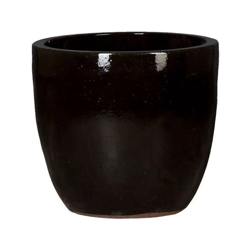 Plain Plant Pot 49cm Height 45cm Dia Couple Black Shiny
