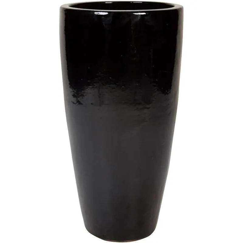 Plain Plant Pot 90cm Height 38cm Dia Partner Black Shiny