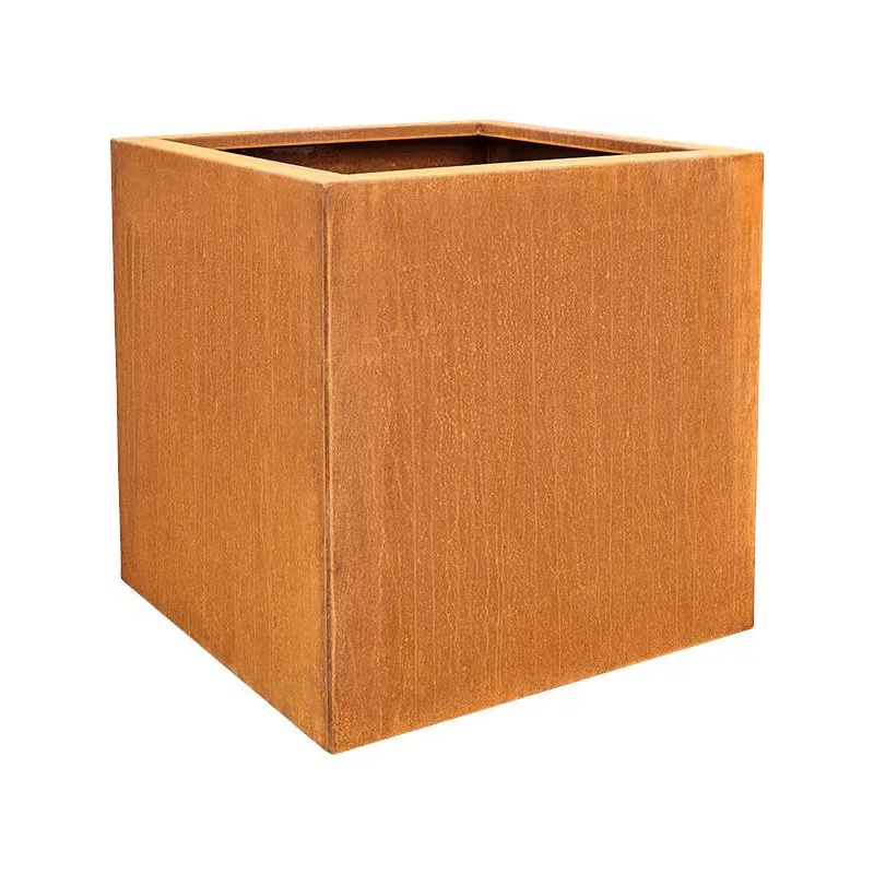 Cortensteel Plant Pot 80cm Height cm Dia Square Topper With Low Feet