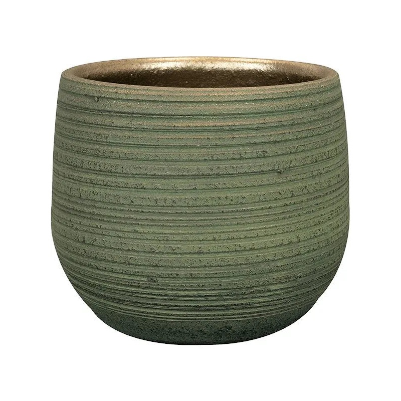 Lydia Plant Pot 16cm Height 15cm Dia Pot Shiny Green