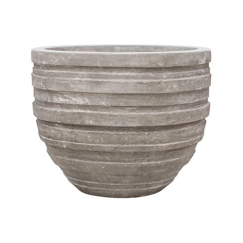 Baq Polystone Coated Junar Plant Pot 44cm Height 47cm Dia Couple Raw Grey