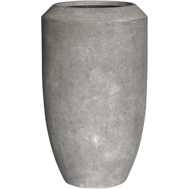 Baq Polystone Coated Plain Plant Pot 80cm Height 30cm Dia Coppa Raw Grey (with liner)