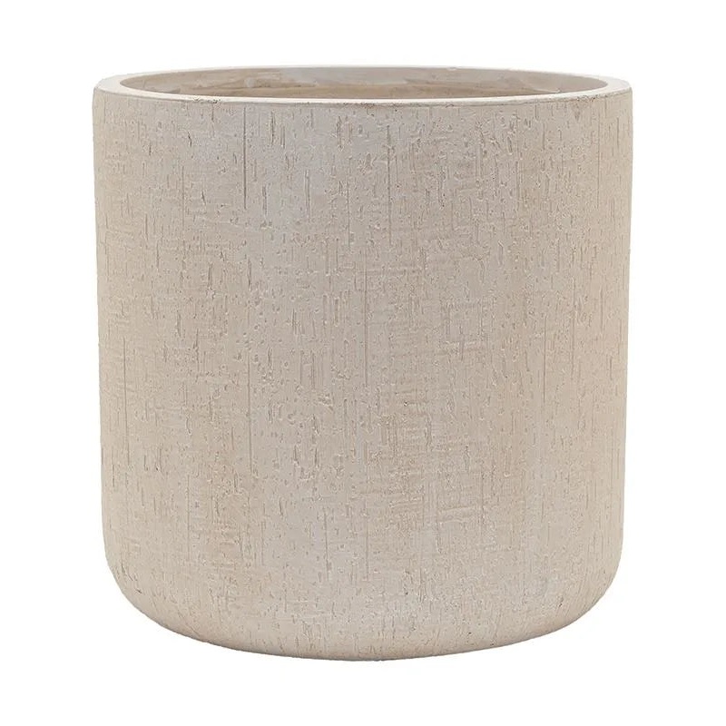 Baq Raindrop Plant Pot 41cm Height 37cm Dia Cylinder Beige