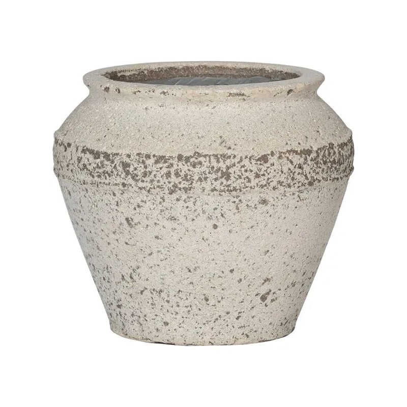 Mediterranean Plant Pot 28cm Height 21.5cm Dia Eros S Chalk White