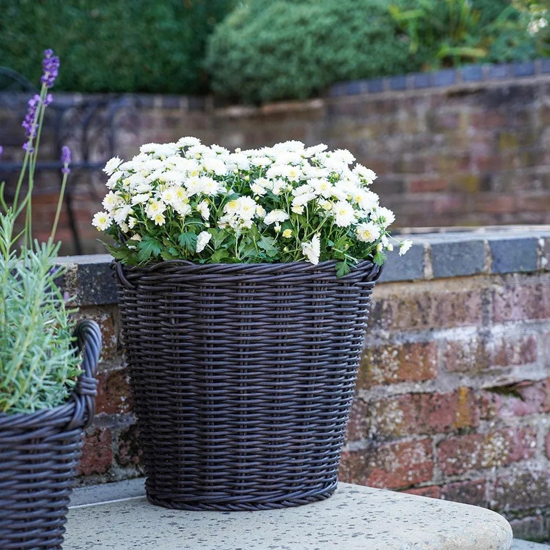 Polyrattan Willow Lined Planter 49cm Height 44cm Dia