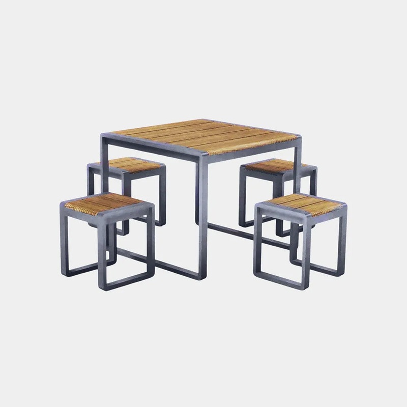 Spitalfields Square Acacia Wood 5 piece Furniture Set