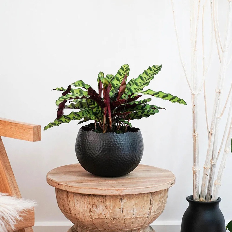Hammered Bowl Black & Copper 30cm