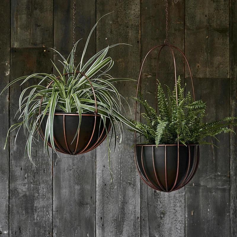 Indoor Kensington Copper Hanging Planter 34cm Height 30cm Dia