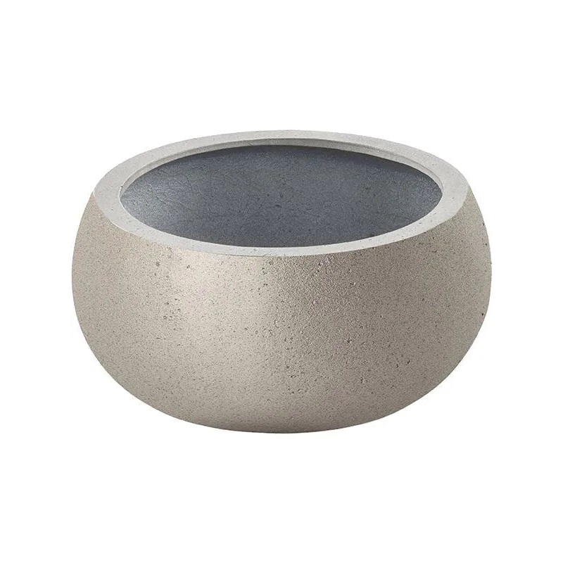 Grigio Plant Pot 25cm Height 43cm Dia Low Balloon Metallic Champagne