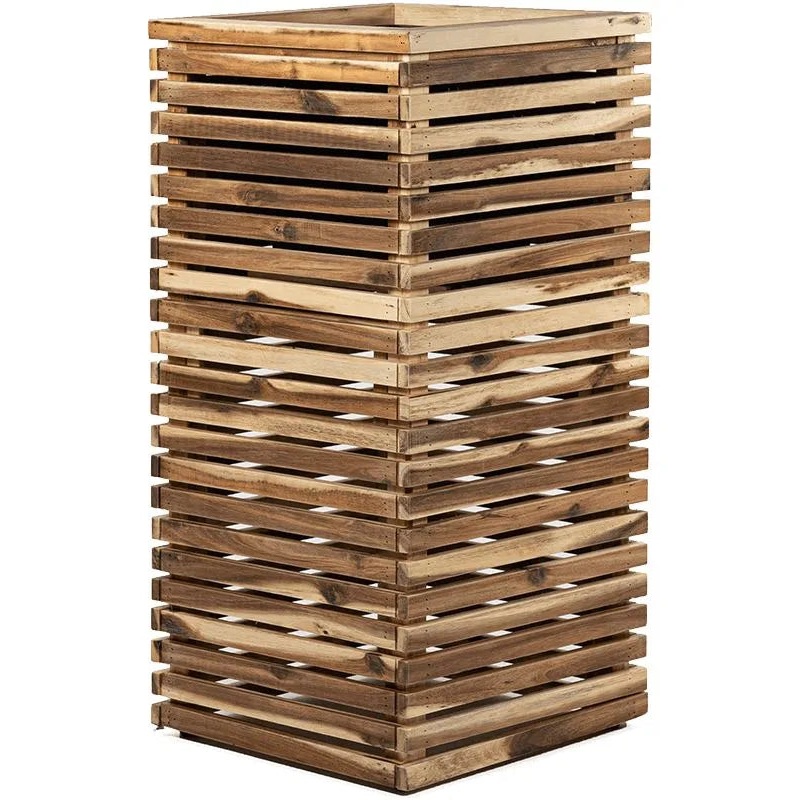 Marrone Orizzontale (with liner) Plant Pot 98cm Height 32cm Dia High Cube Naturel