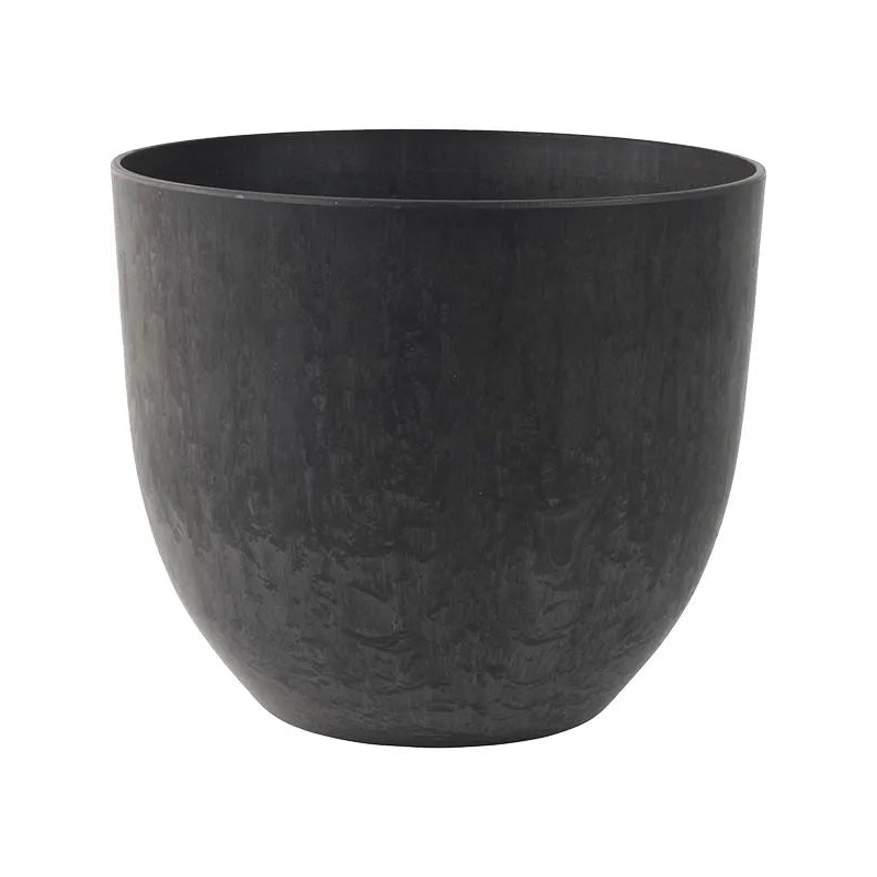 Artstone Plant Pot 24cm Height 27cm Dia Bola Pot Black