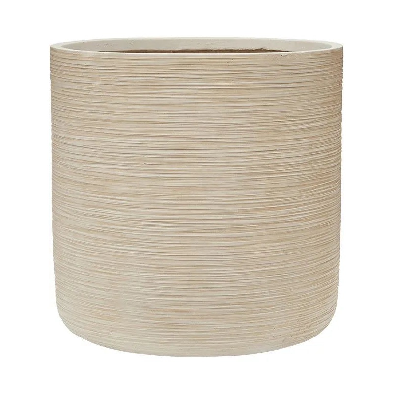 Baq Dune Plant Pot 52cm Height 48cm Dia Cylinder Beige