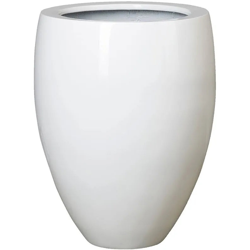 Fiberstone Plant Pot 45cm Height 33cm Dia Bond S Glossy White