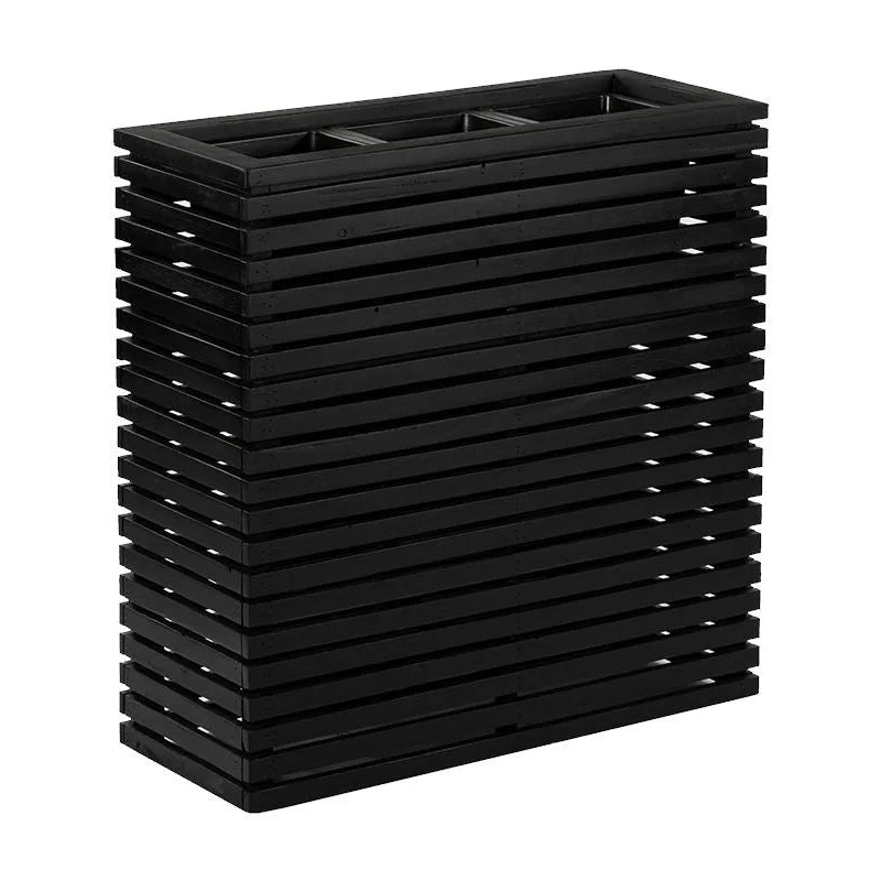 Marrone Orizzontale (with liner) Plant Pot 76cm Height 18cm Dia Divider Black