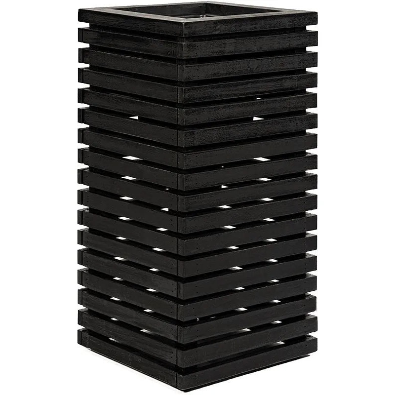Marrone Orizzontale (with liner) Plant Pot 80cm Height 26cm Dia High Cube Black