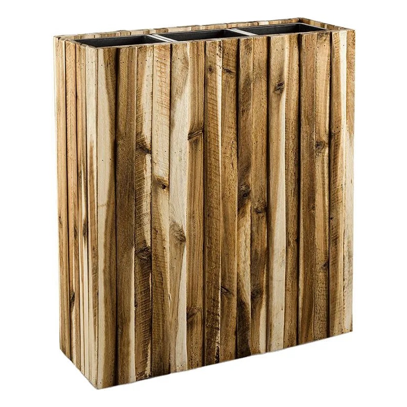 Marrone Verticale (with liner) Plant Pot 76cm Height 18cm Dia Divider Naturel