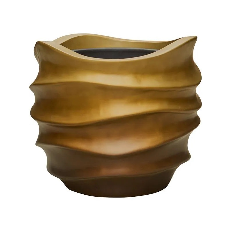 Baq Gradient Lee Plant Pot 37cm Height 27cm Dia Couple Matt Honey Brown (with liner)