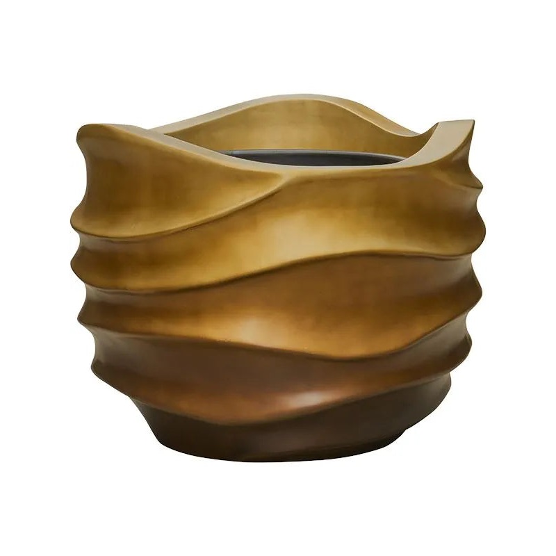 Baq Gradient Lee Plant Pot 49cm Height 41cm Dia Couple Matt Honey Brown (with liner)