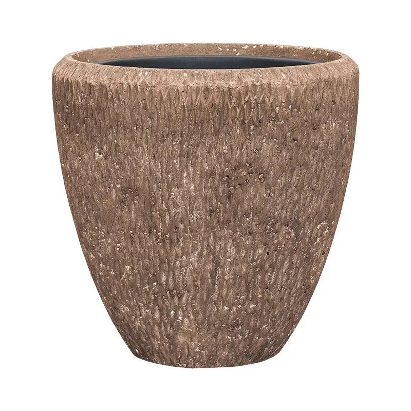 Baq Polystone Rough Plant Pot 40cm Height 30cm Dia Couple Rock (with liner)