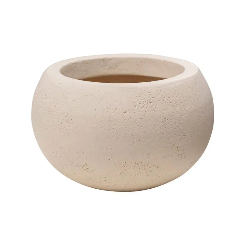 Baq Polystone Plain Plant Pot 11cm Height 11cm Dia Bowl Natural