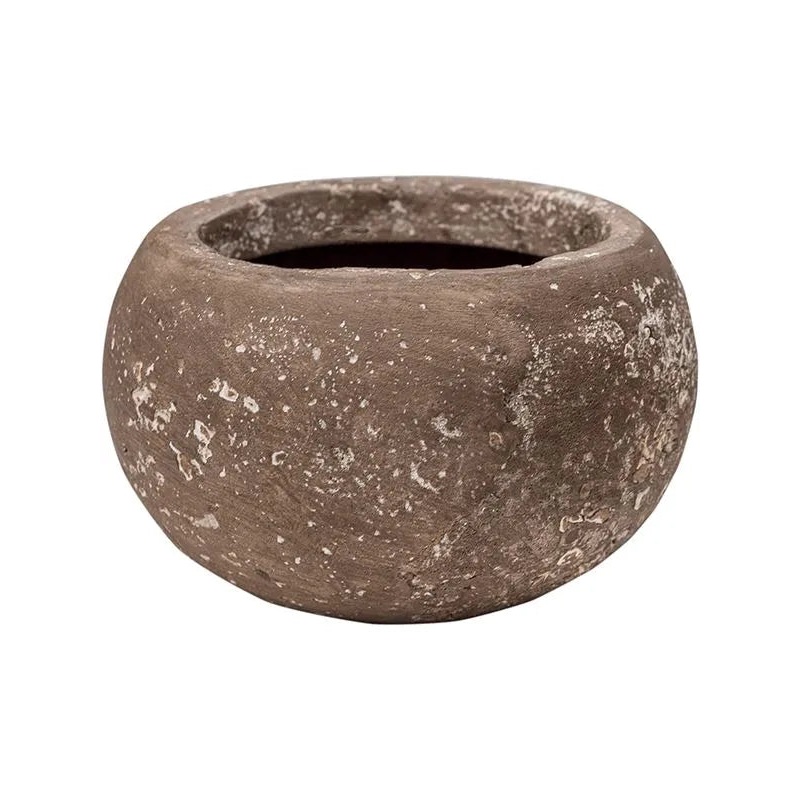 Baq Polystone Plain Plant Pot 11cm Height 11cm Dia Bowl Rock