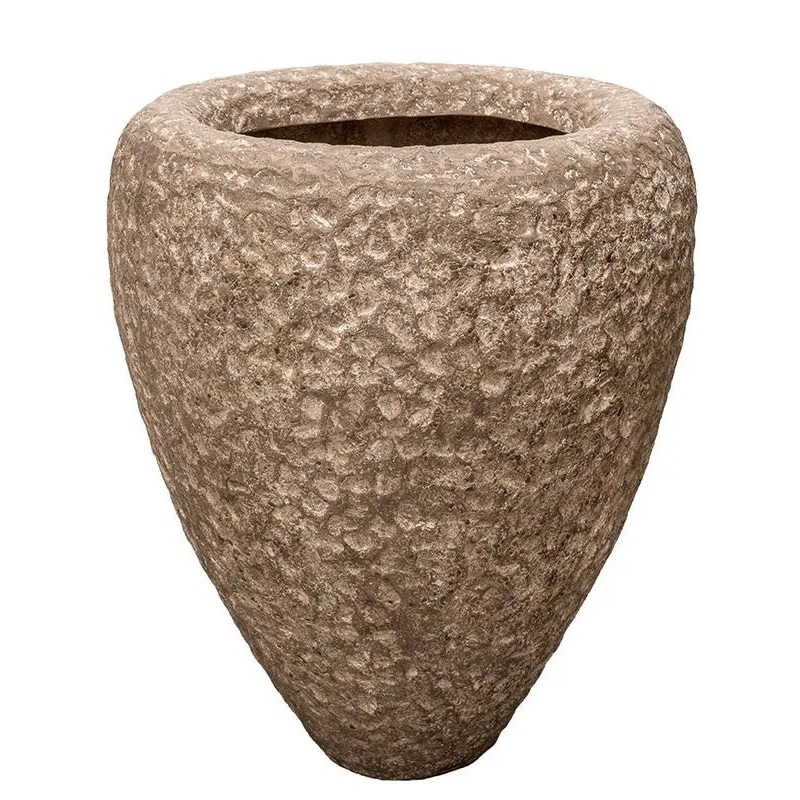 Baq Polystone Rough Plant Pot 75cm Height 39cm Dia Couple Rock