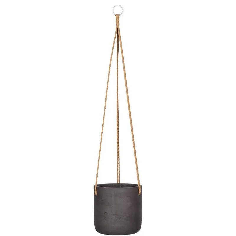 Rough Plant Pot 18cm Height 16cm Dia Charlie (hanging) M Black Washed