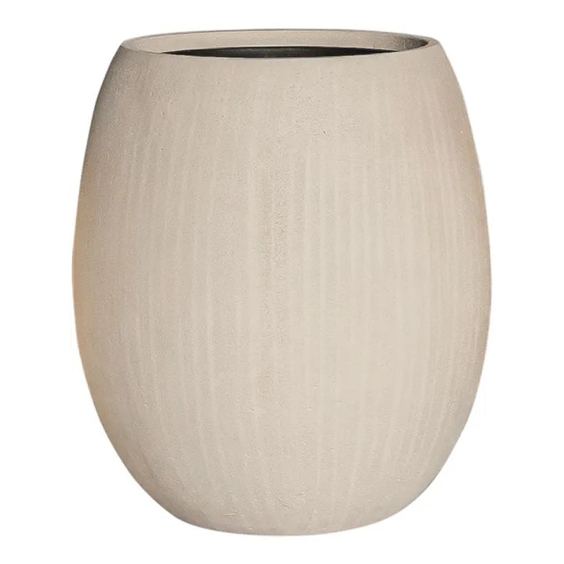 Baq Polystone Coated Plain Plant Pot 55cm Height 30cm Dia Balloon Natural (with liner)