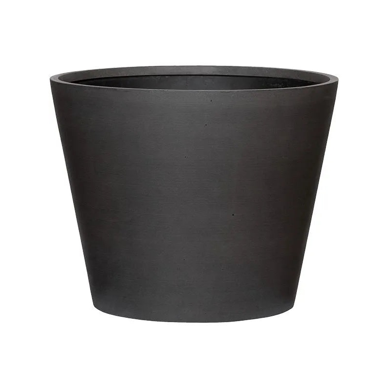 Refined Plant Pot 40cm Height 47cm Dia Bucket S Volcano Black