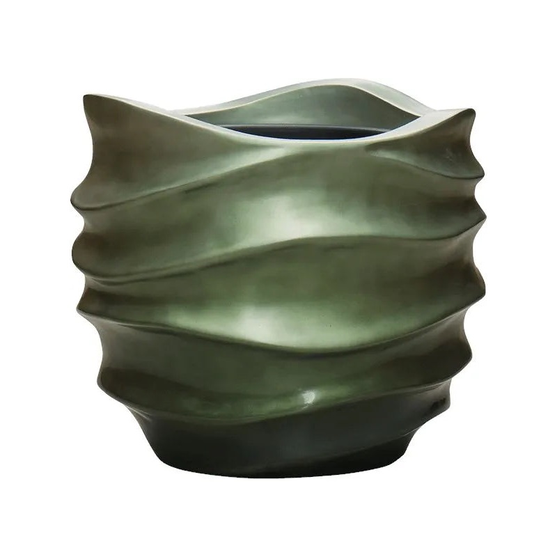 Baq Gradient Lee Plant Pot 37cm Height 27cm Dia Couple Matt Forest Green (with liner)