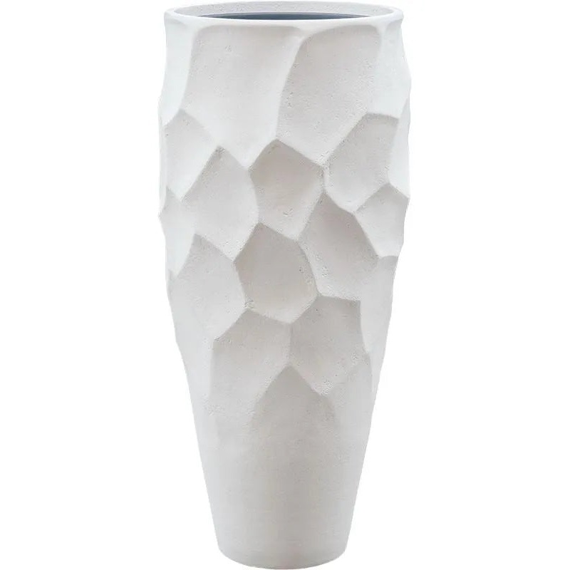 Baq Polystone Nathan James Plant Pot 90cm Height 27cm Dia Partner White (with liner)