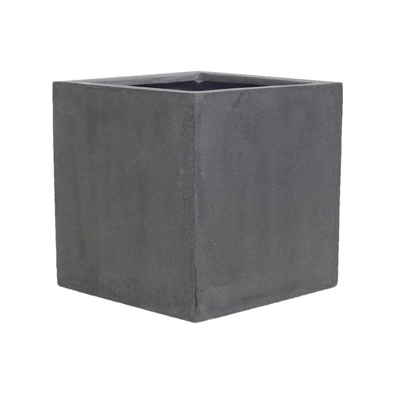Fiberstone Plant Pot 30cm Height 24cm Dia Block S Grey
