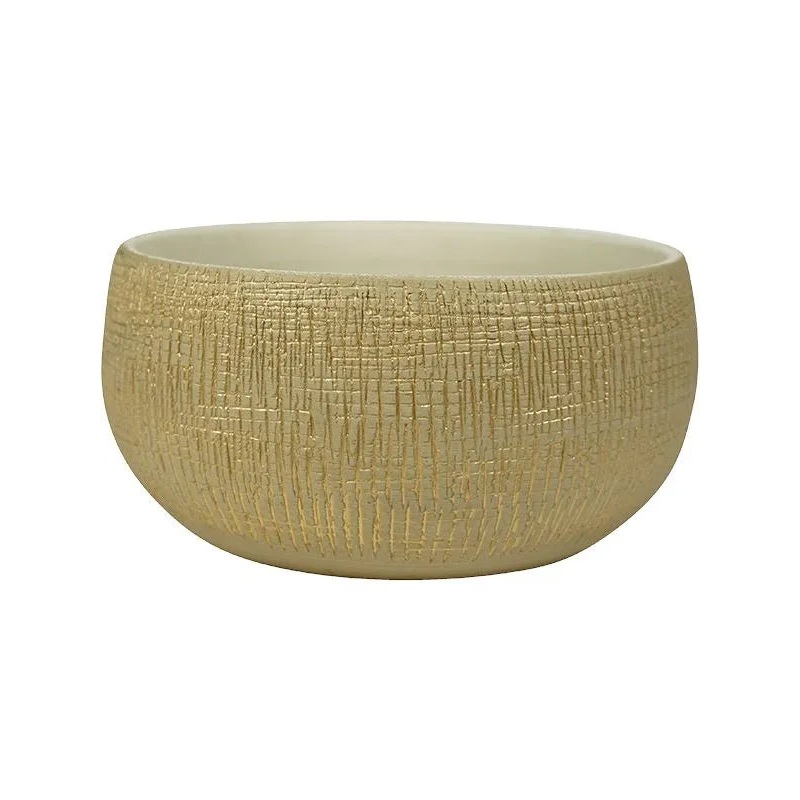 Ryan Plant Pot 13cm Height 23cm Dia Bowl Shiny Sand