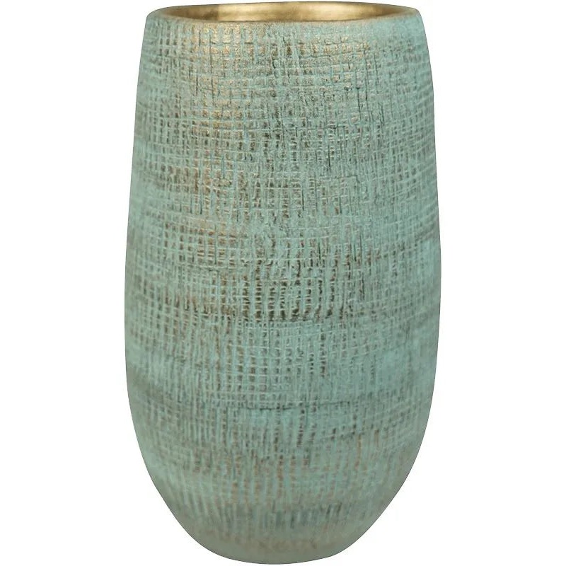 Ryan Plant Pot 30cm Height 12.5cm Dia Pot High Shiny Blue