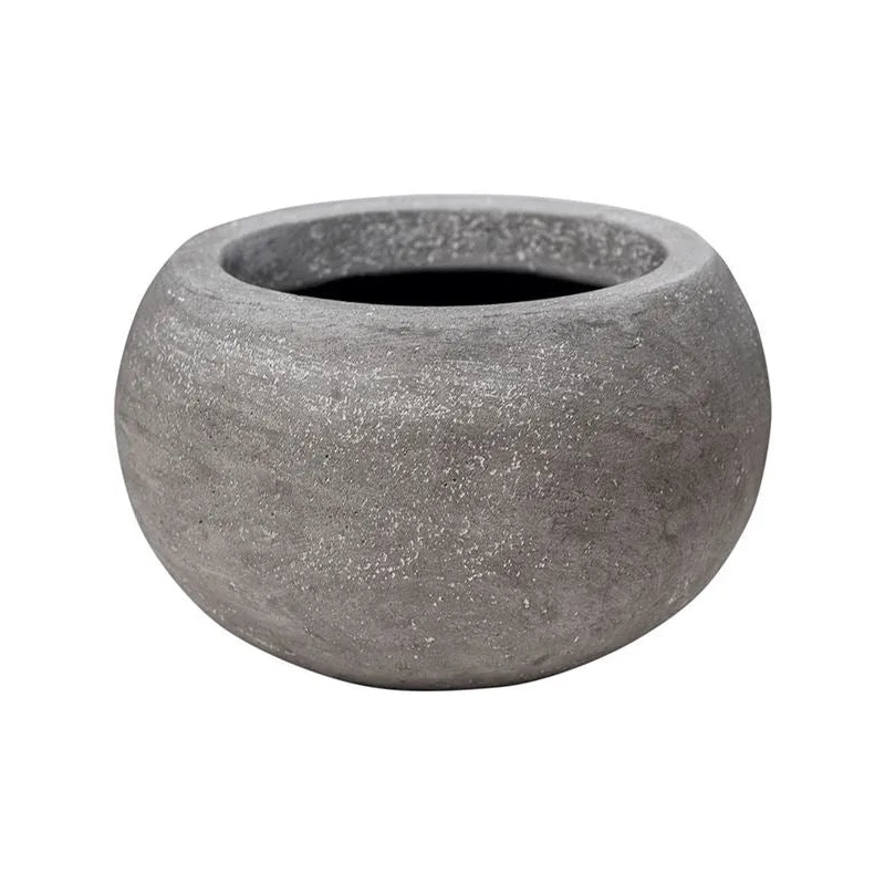 Baq Polystone Plain Plant Pot 11cm Height 11cm Dia Bowl Grey