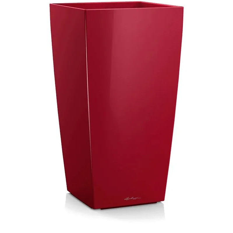 Lechuza Cubico Plant Pot 75cm Height 38cm Dia Scarlet Red High-gloss