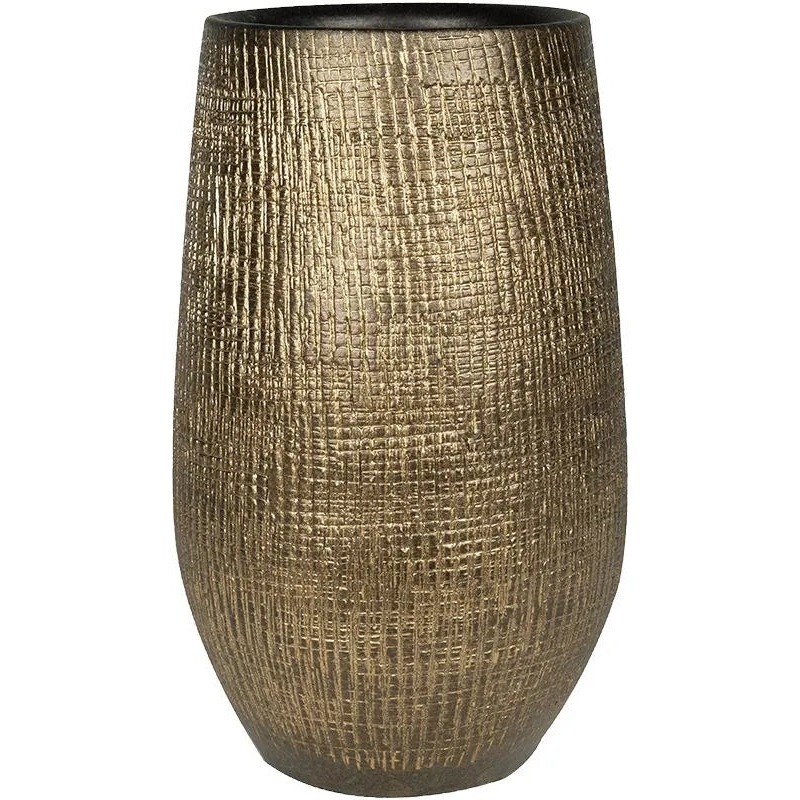 Ryan Plant Pot 68cm Height 21cm Dia Pot High Shiny Gold