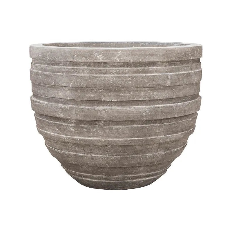 Baq Polystone Coated Junar Plant Pot 72cm Height 77cm Dia Couple Raw Grey