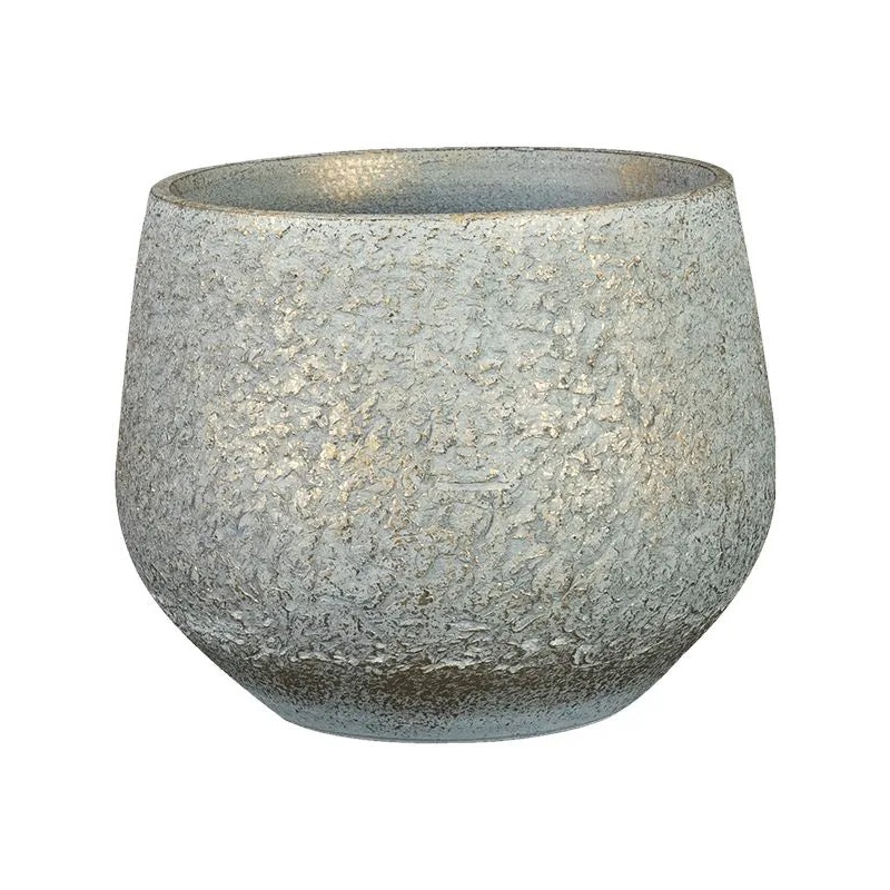 Noor Plant Pot 13cm Height 14cm Dia Pot Metallic Grey