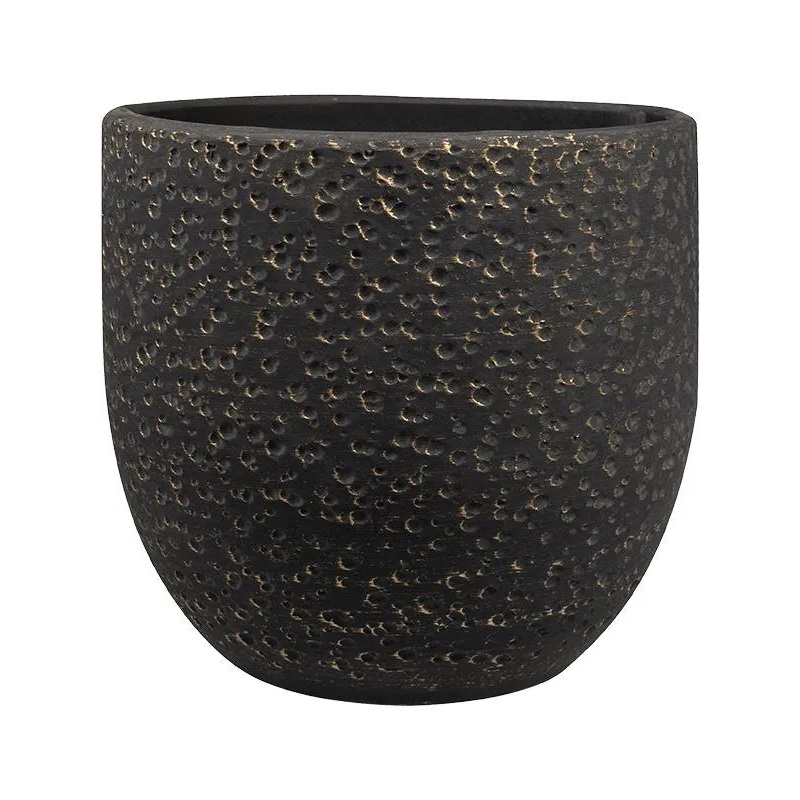 Rinca Plant Pot 23cm Height 22cm Dia Pot Shiny Black